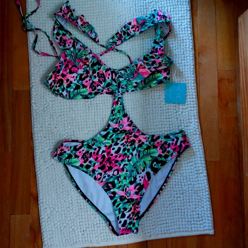 NWT Lala One piece cut out swim suit
